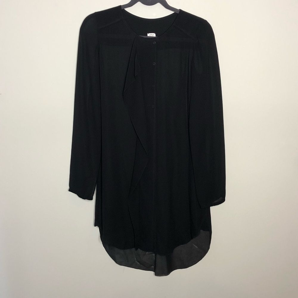 Wilfred Free Black‎ 100% Silk Long Sleeve Tunic XXS